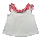 Mariuccia Canotta Tinta Unita con Colletto Rouches per Bambina MMBC381 BIANCO MARIUCCIA 