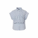 Mayoral Set Camicia-Top Bicolore con Fantasia A Righe per Bambina 3185 BIANCO/AZZURRO MAYORAL 