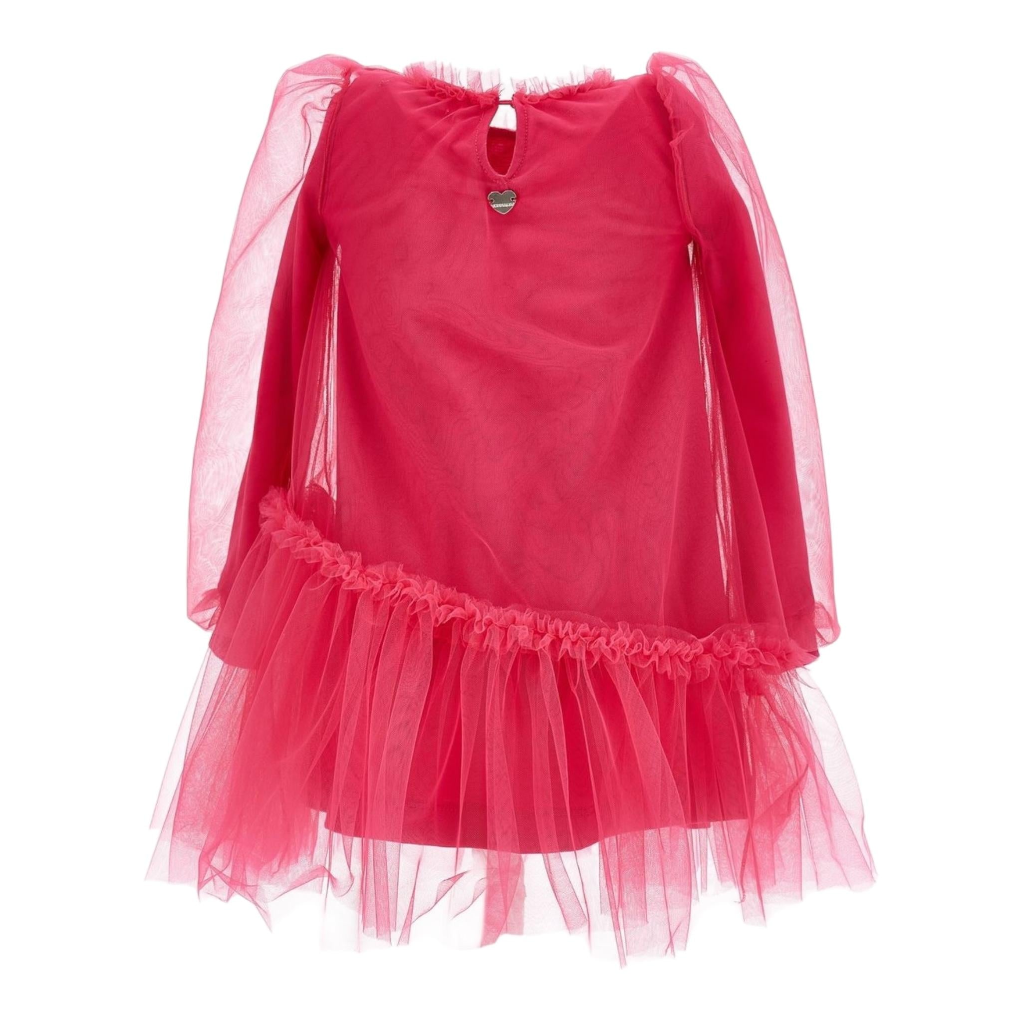 MONNALISA abito tinta unita con tulle Rosso per Bambina 17B903 ROSSO MONNALISA 