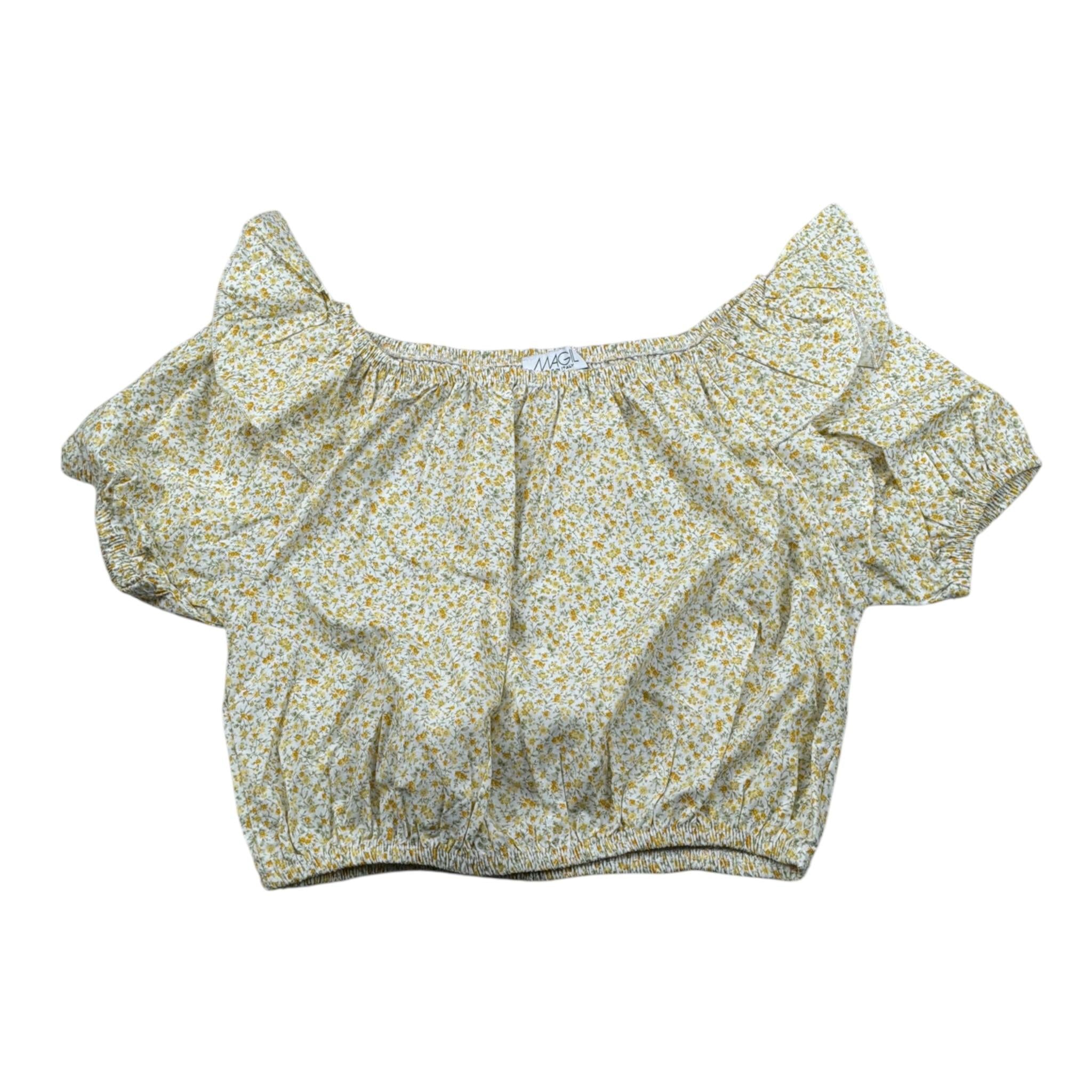 Magil Top Mezza Maica tinta unita Fantasia Floreale Bianco per Bambina FN21080 BIANCO MAGIL 