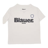 Blauer T-Shirt Giricollo Tinta Unita con Stampa per Bambino 24SBLKH02507 BIANCO BLAUER 