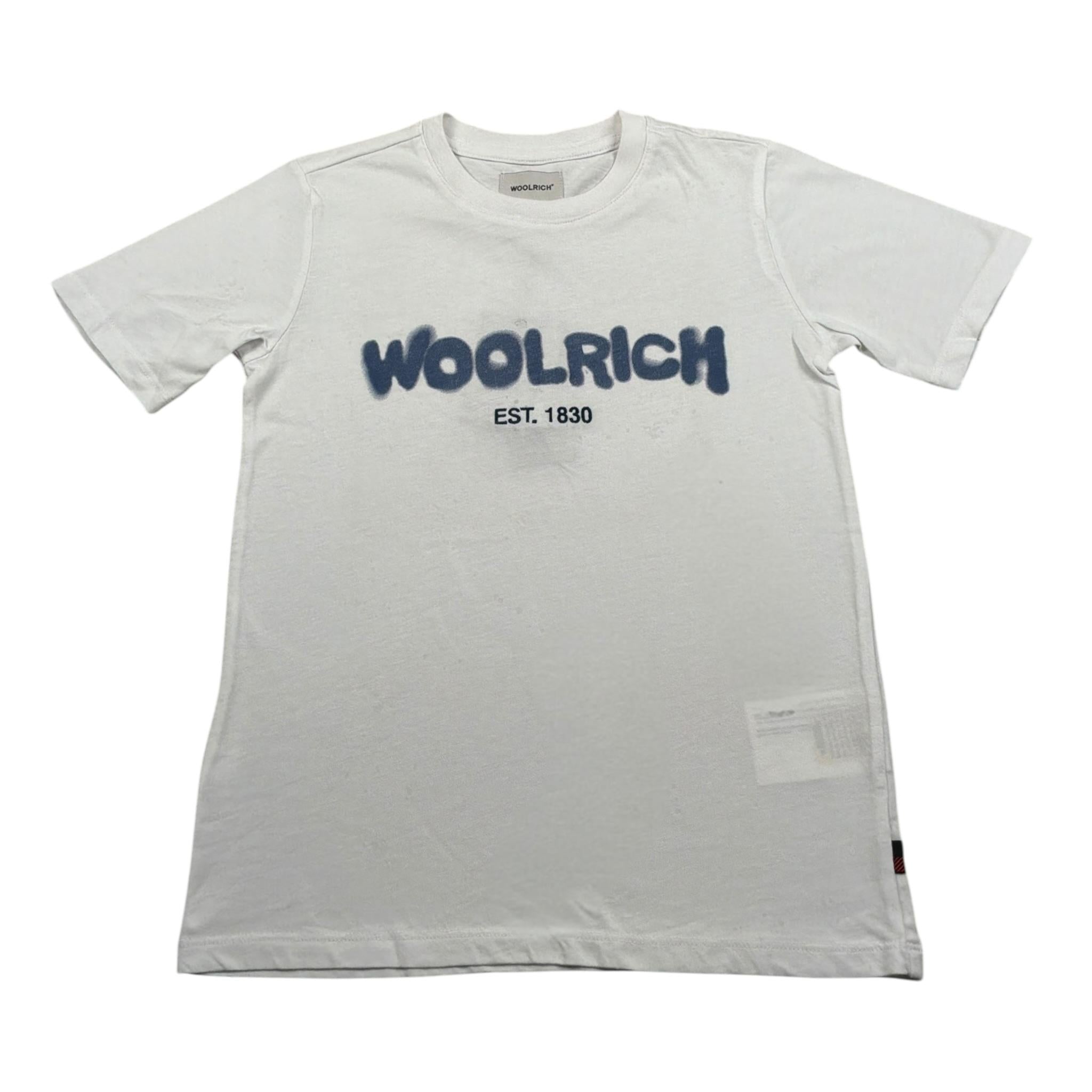 Woolrich T-Shirt Girocollo tinta unita con Logo Bianco per Bambino CFWKTE0044MRUT1486 BIANCO WOOLRICH 