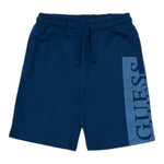 Guess Bermuda Tuta Tinta Unita con Logo per Bambino N3GD03KA6R0 BLU GUESS 