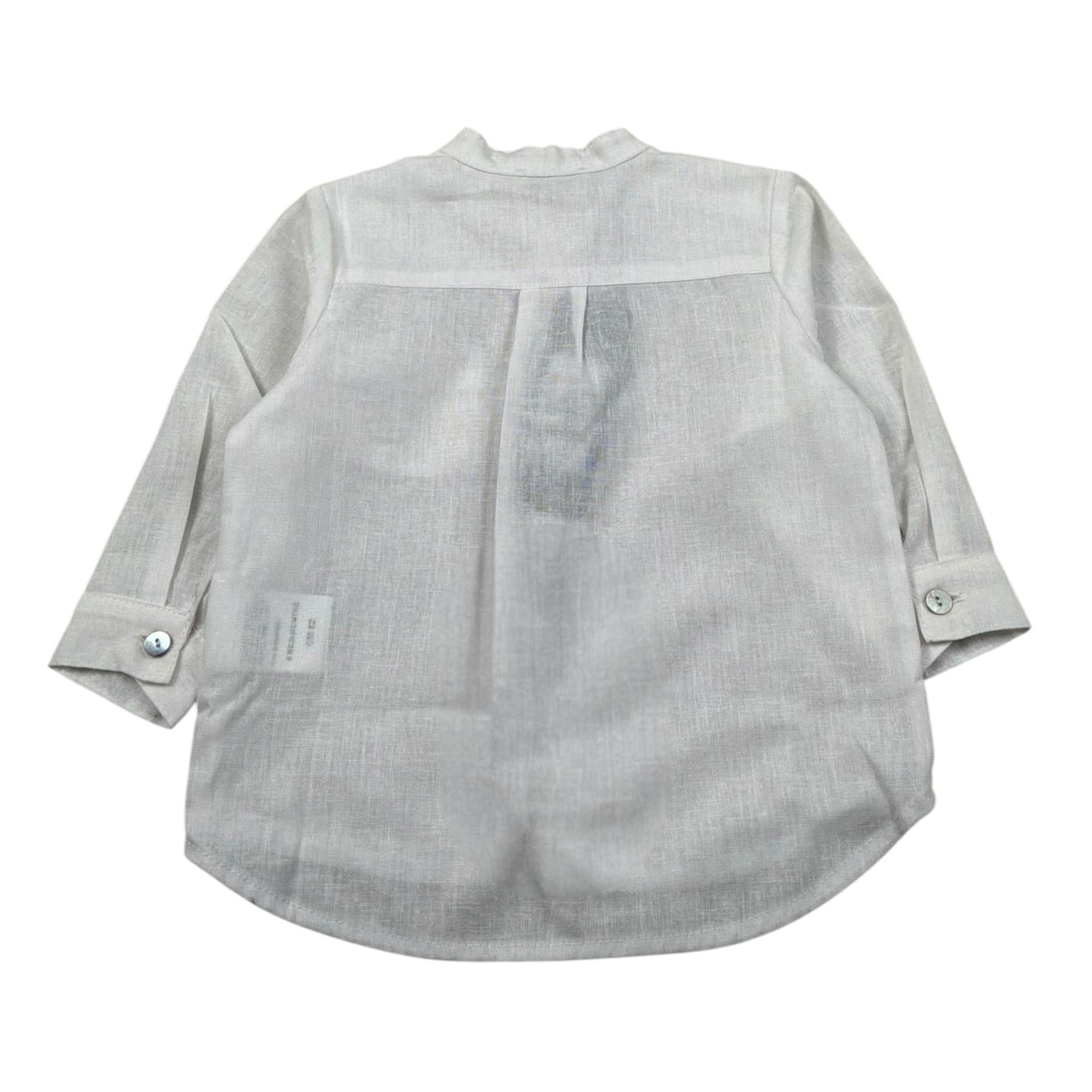 J.O. Milano Camicia Manica Lunga Tinta Unita Collo Coreano per Neonato 5768N BIANCO J.O. MILANO 
