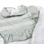 Babyvip Tutina Bicolore con Ricami E Balze per Neonata T2824 BIANCO/VERDE BABYVIP 