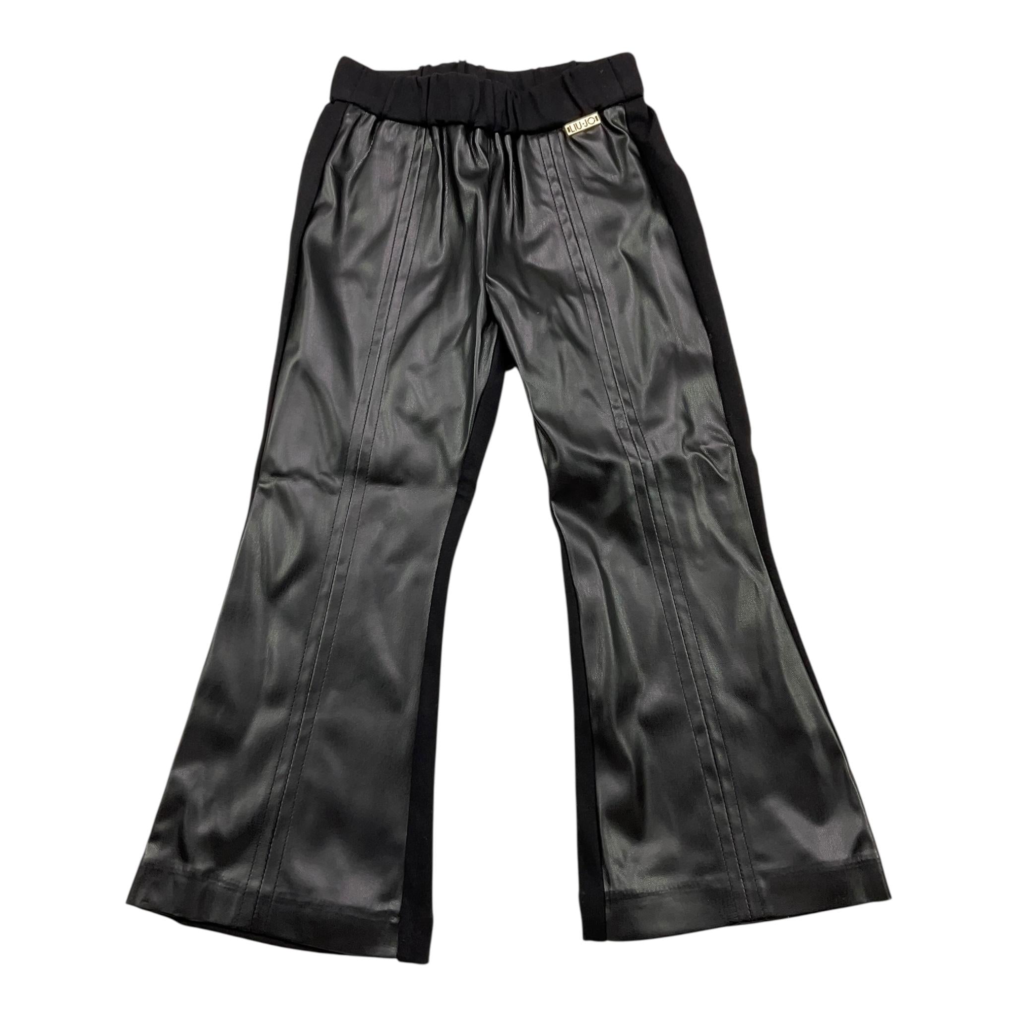 LIU JO pantalone tinta unita modello zampa in ecopelle Nero per Bambina KF4009 NERO LIU JO 