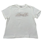 M+E' T-Shirt Girocollo tinta unita con Brillantini Bianco per Bambina UE1817X BIANCO M+E' 