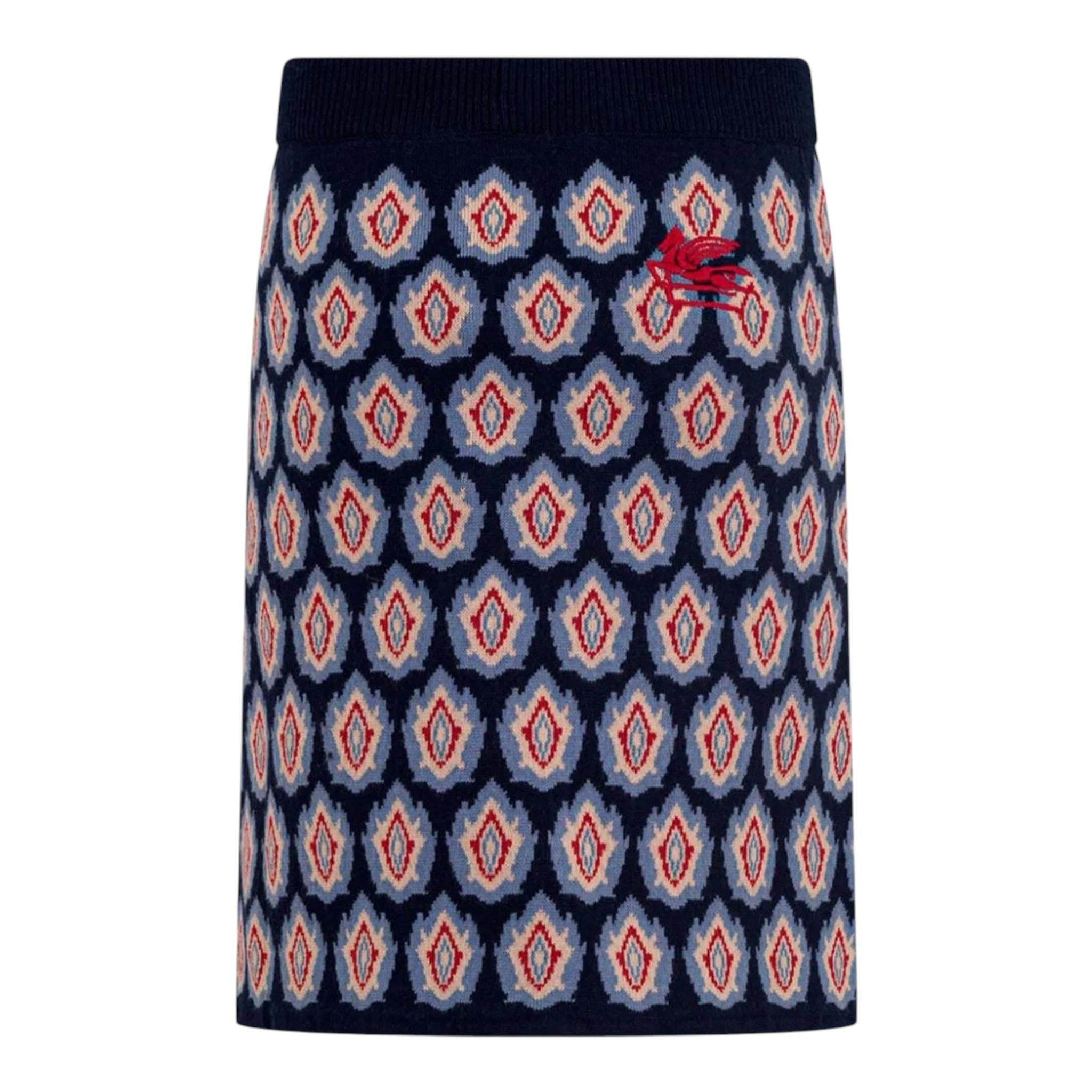 ETRO gonna tinta unita con fantasia Blu per Bambina GV7A30 BLU ETRO 