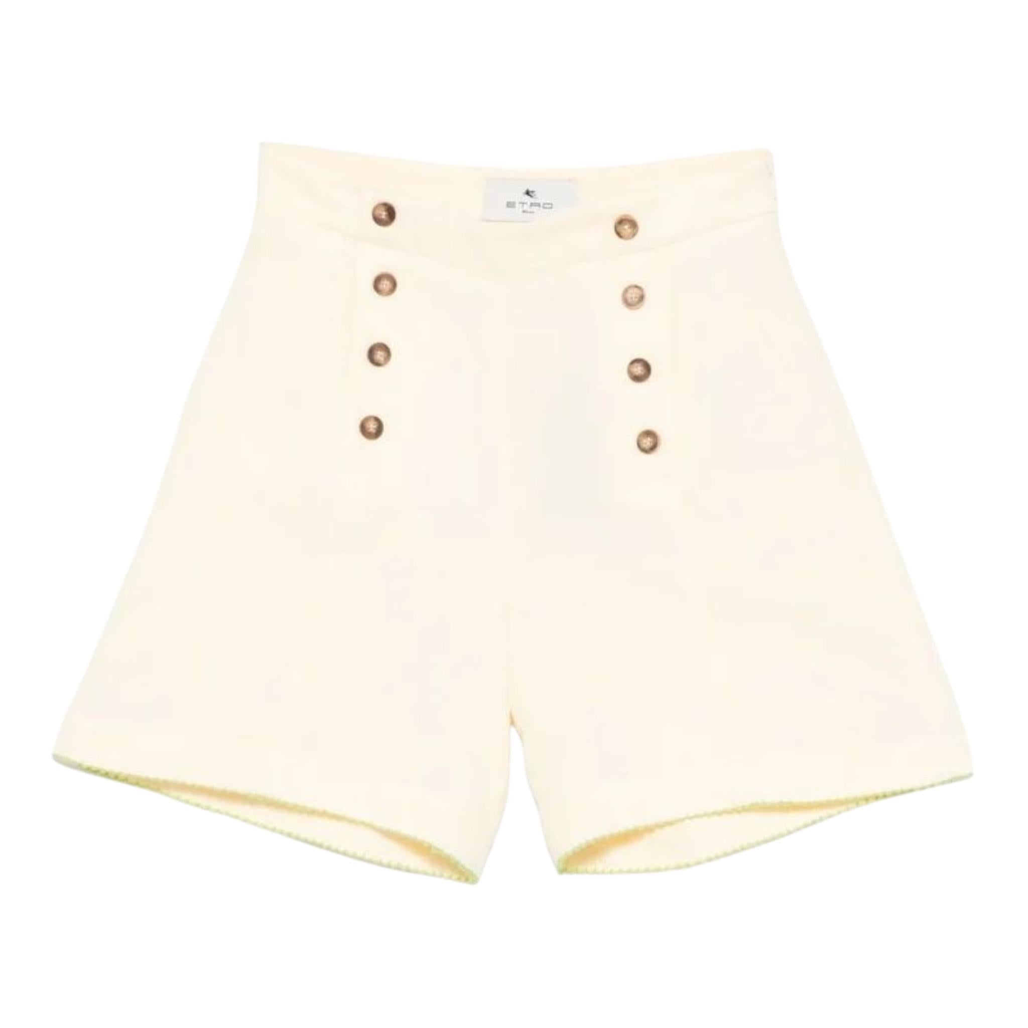 Etro Short Tinta Unita con Bottoni per Bambina GW6B24 PAGLIA ETRO 
