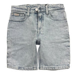 Calvin Klein Bermuda In Denim Tinta Unita con Girovita Regolabile per Bambino IB0IB02432 AZZURRO CALVIN KLEIN 