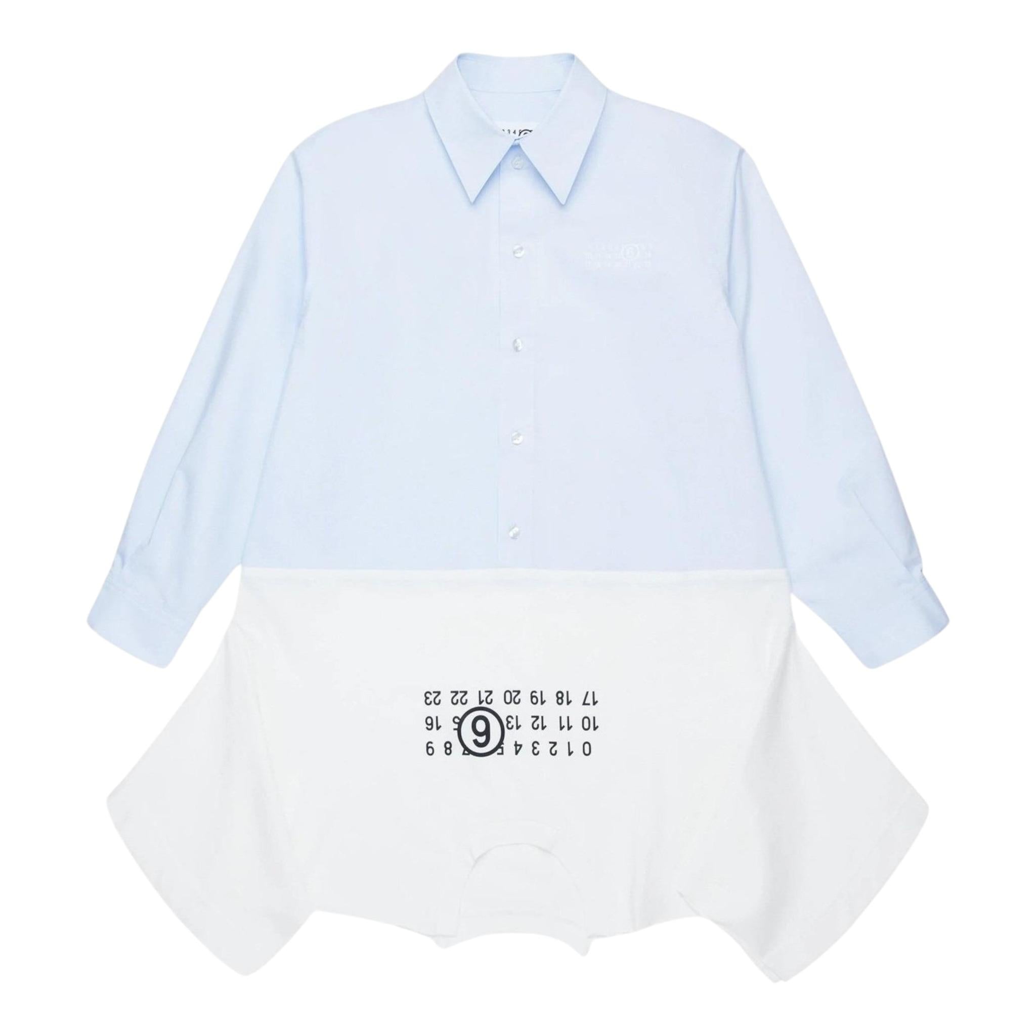 MAISON MARGIELA camicia biclore manica lunga Bianco/azzurro per Bambina M60640 BIANCO/AZZURRO MAISON MARGIELA 