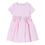 Simonetta Abito Giromanica Tinta Unita con Fiocchi per Neonata SU1041 ROSA SIMONETTA 