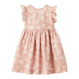 Il Gufo Abito Giromanica Tinta Unita con Fantasia Fiori per Bambina P25VM775L4002 ROSA IL GUFO 