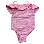 Saint Barth Costume Intero Tinta Unita In Pizzo Sangallo per Bambina BRIELLE ROSA SAINT BARTH 