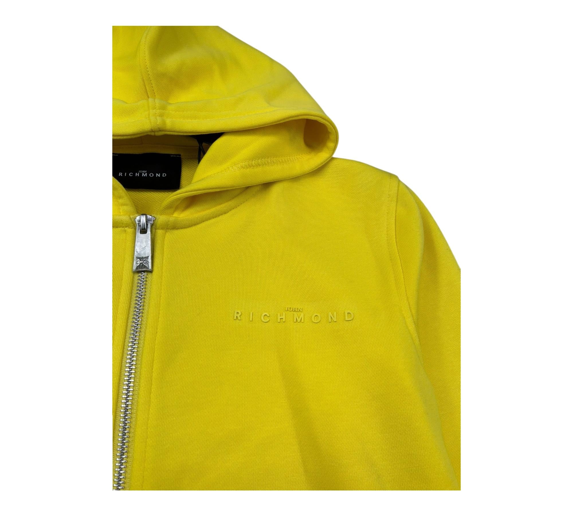 John Richmond Felpa con Zip E Cappuccio Tinta Unita per Bambino RBP26001FE GIALLO JOHN RICHMOND 
