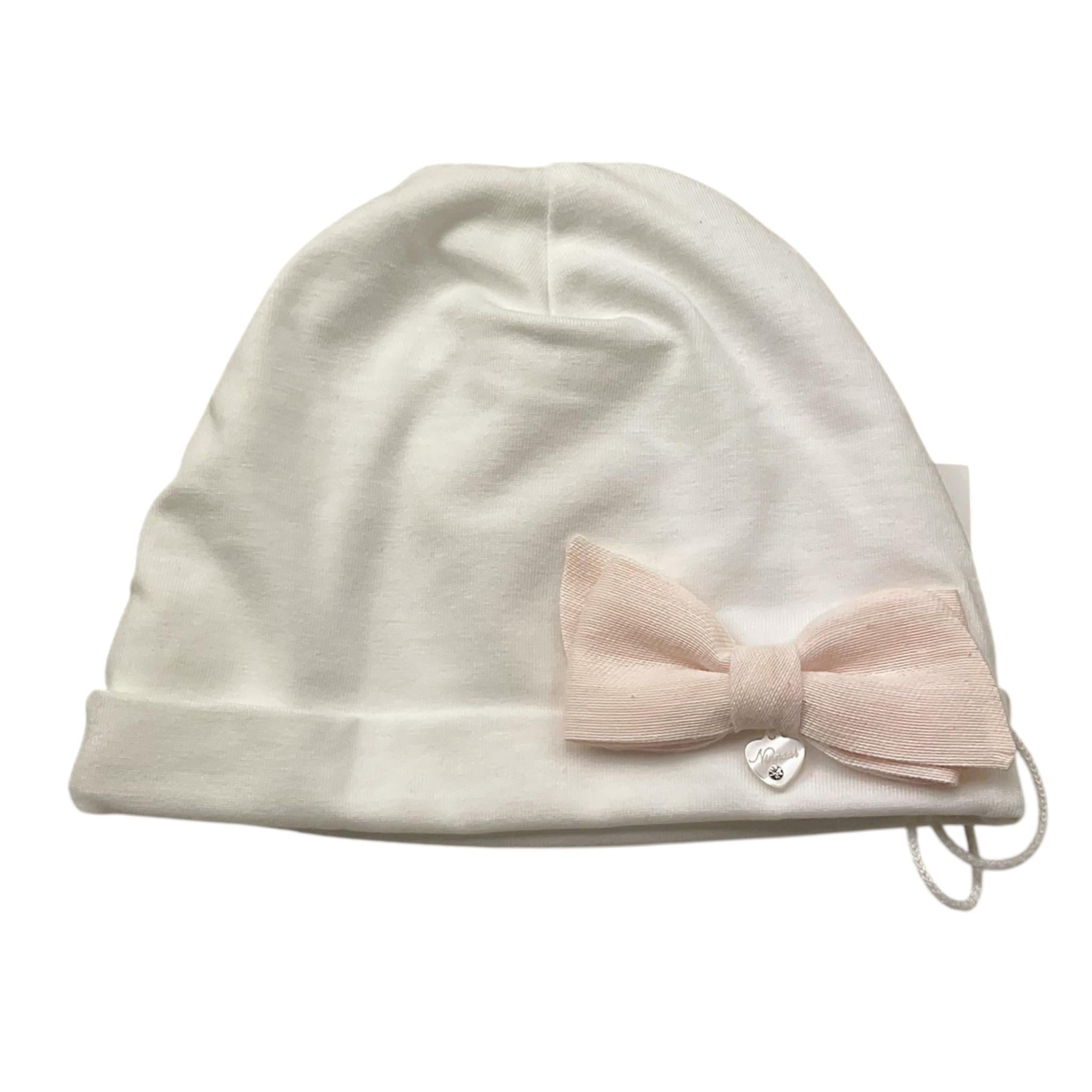 Ninnaoh Cappello Tinta Unita con Applicazione per Neonata E25CA5 BIANCO NINNAOH 