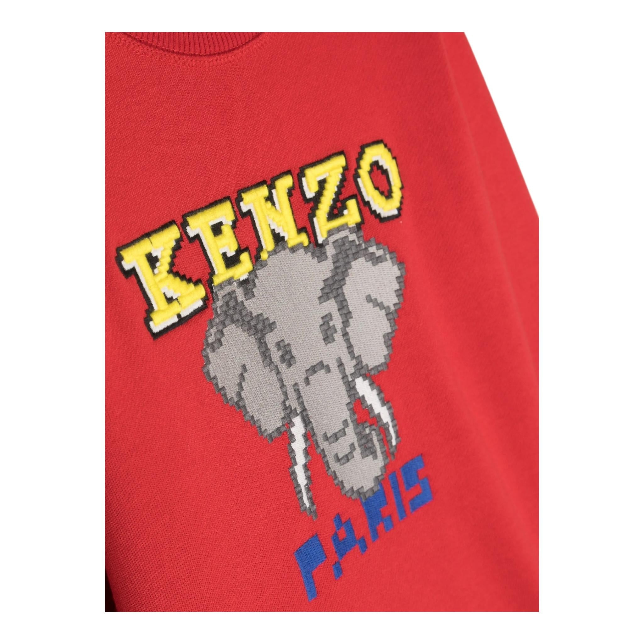 KENZO felpa chiusa girocollo tinta unita cn logo Rosso per Bambino K25849 ROSSO KENZO 