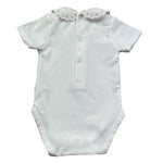 Le Bebe Body Mezza Manica Tinta Unita con Colletto per Neonata LBG6309 BIANCO LE BEBE 