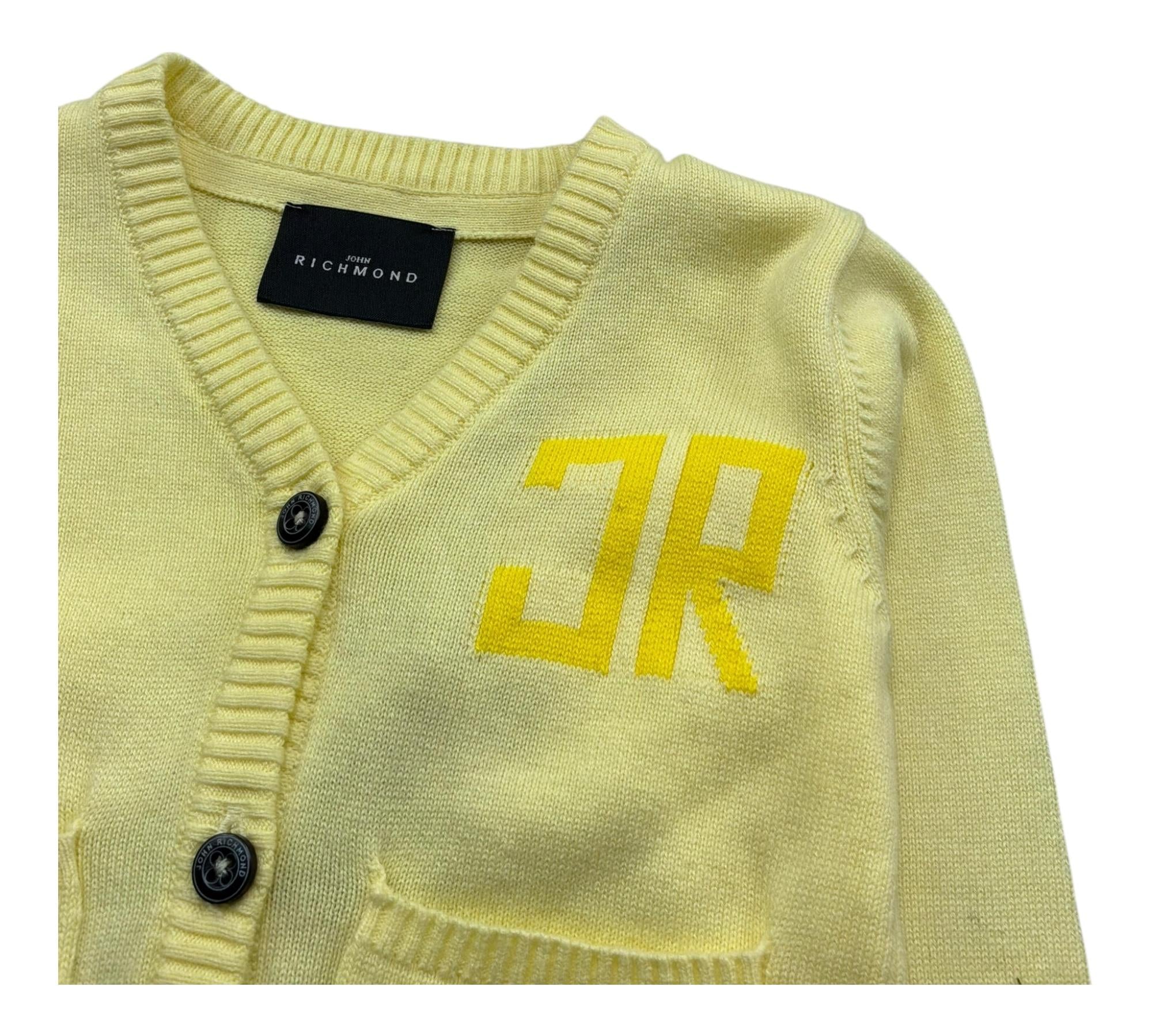 John Richmond Cardigan Tinta Unita con Logo per Neonata RIP26032MA GIALLO JOHN RICHMOND 