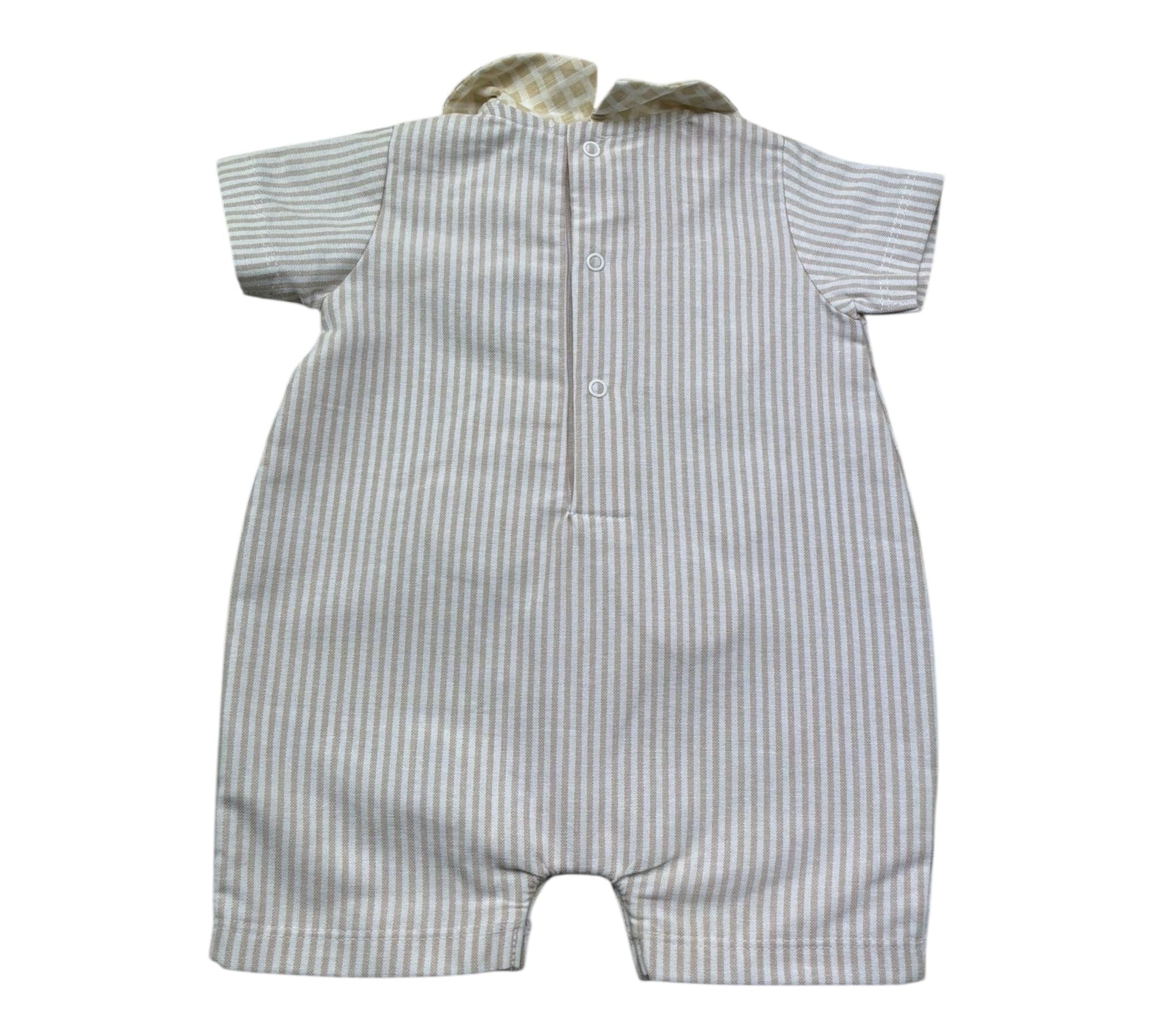 Le Bebe Pagliaccetto Fantasia A Righe con Colletto per Neonato LBB5281 BIANCO/BEIGE LE BEBE 