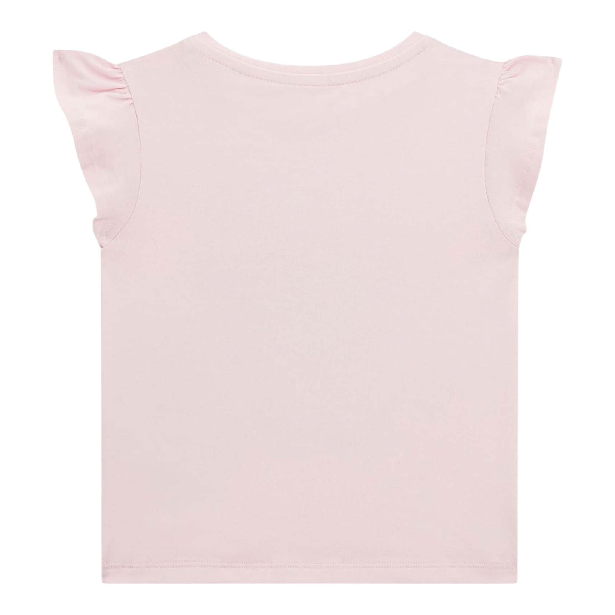 Guess T-Shirt Girocollo Tinta Unita con Stampa per Neonata K5RI18K6YW4 ROSA GUESS 