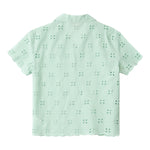 Saint Barth Camicia Mezza Manica Tinta Unita In Pizzo Sangallo per Bambina EVL0001 VERDE ACQUA SAINT BARTH 