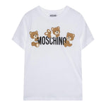 Moschino T-Shirt Girocollo Tinta Unita con Orso per Neonato MUM04AXX BIANCO MOSCHINO 