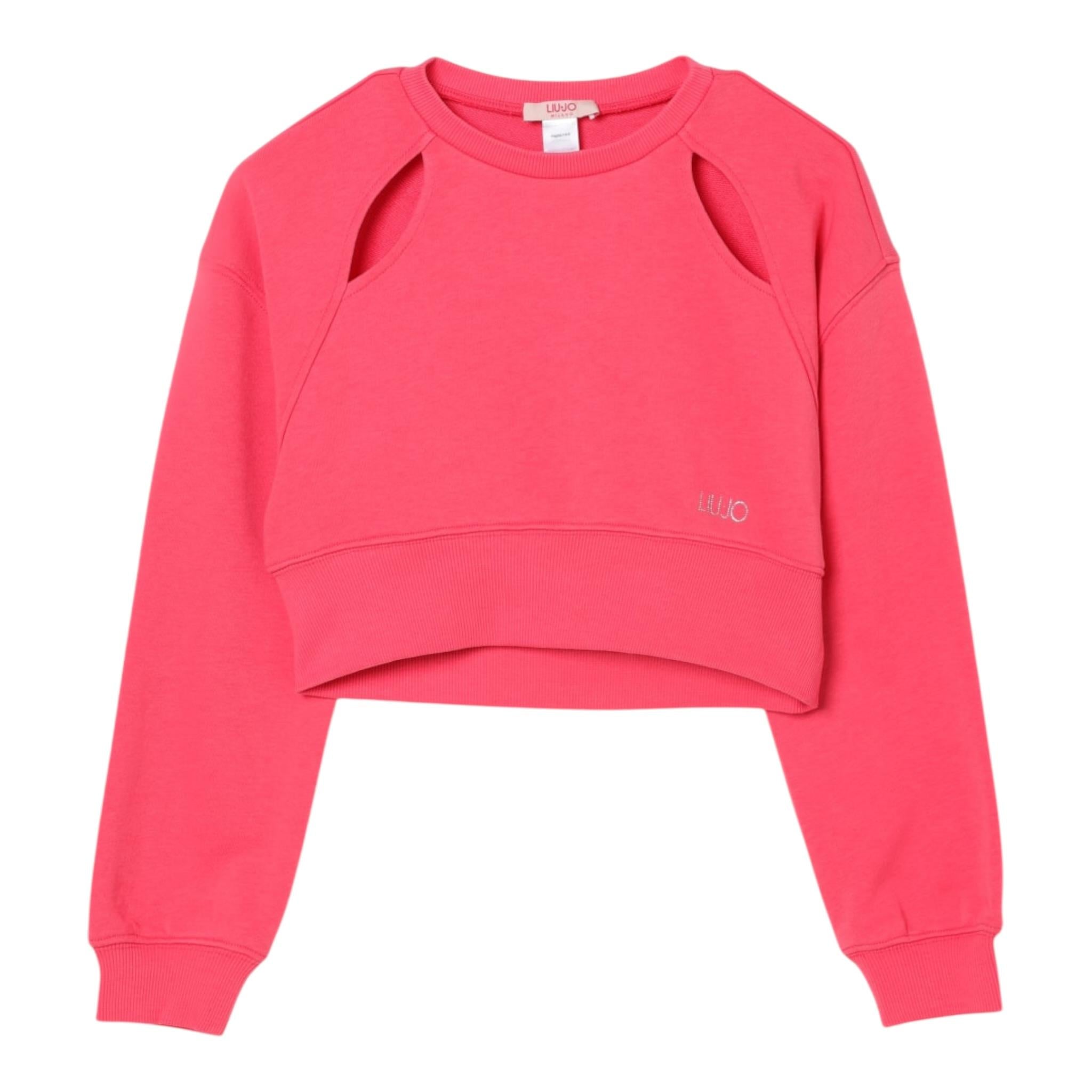 Liu Jo Felpa Tinta Unita con Trafori per Bambina GA5154 CORALLO LIU JO 