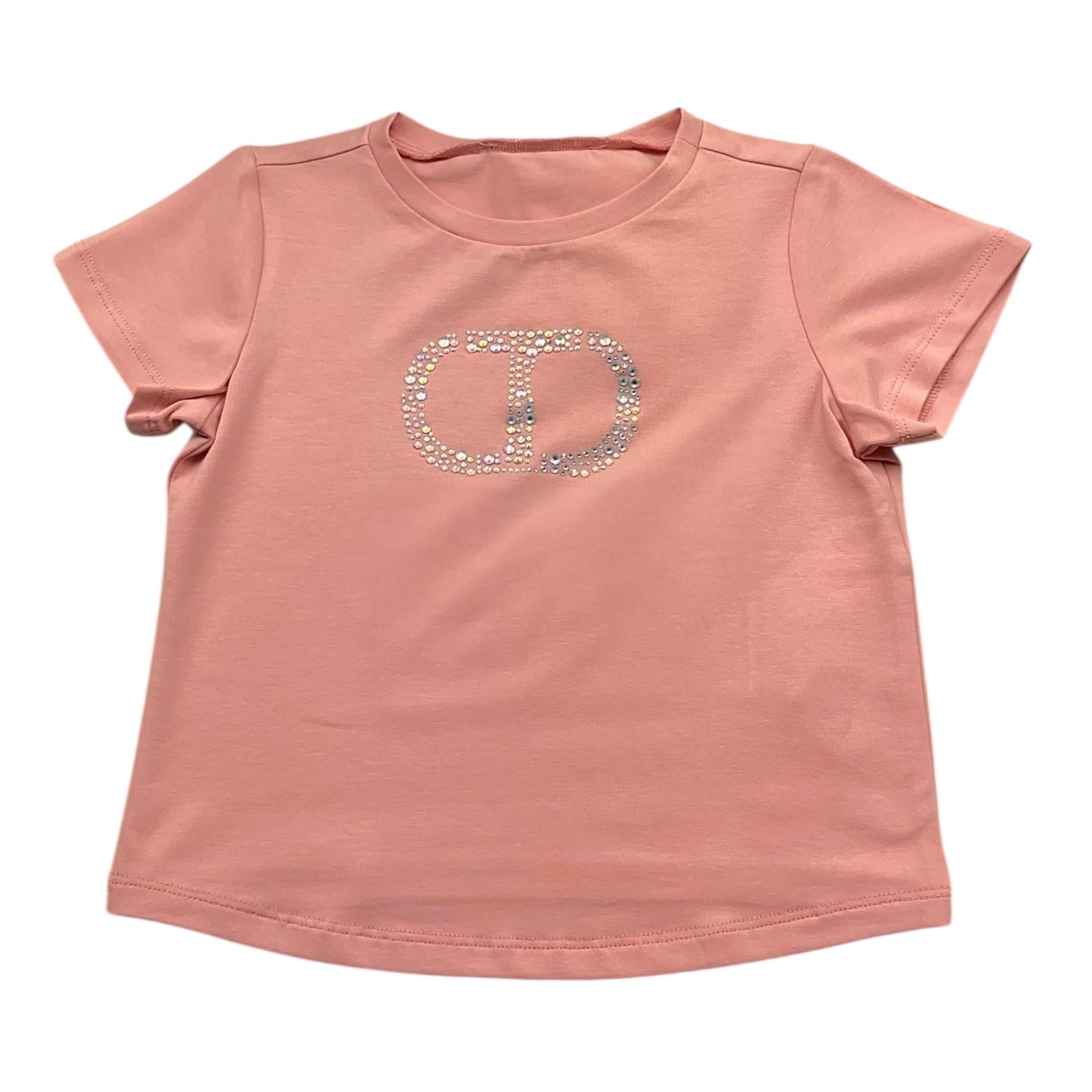 Twinset T-Shirt Girocollo Tinta Unita con Stampa per Neonata 251GJ2485 ROSA TWINSET 