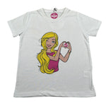 Mousse T-Shirt Girocollo tinta unita con Stampa Barbie Bianco per Bambina XKTSMKW1 BIANCO MOUSSE 