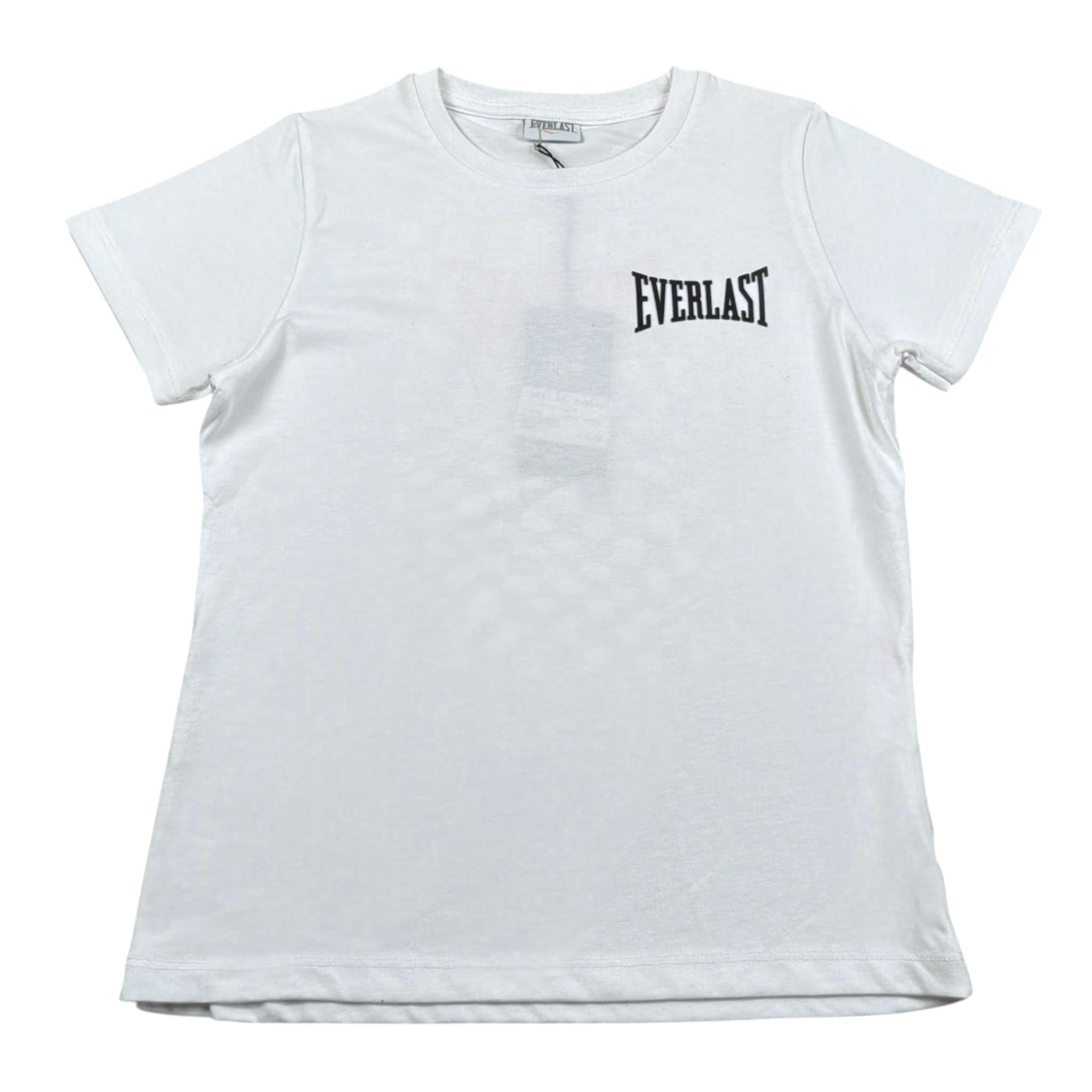 Everlast T-Shirt tinta unita Girocollo con Stampa Bianco per Bambino EE12K BIANCO EVERLAST 