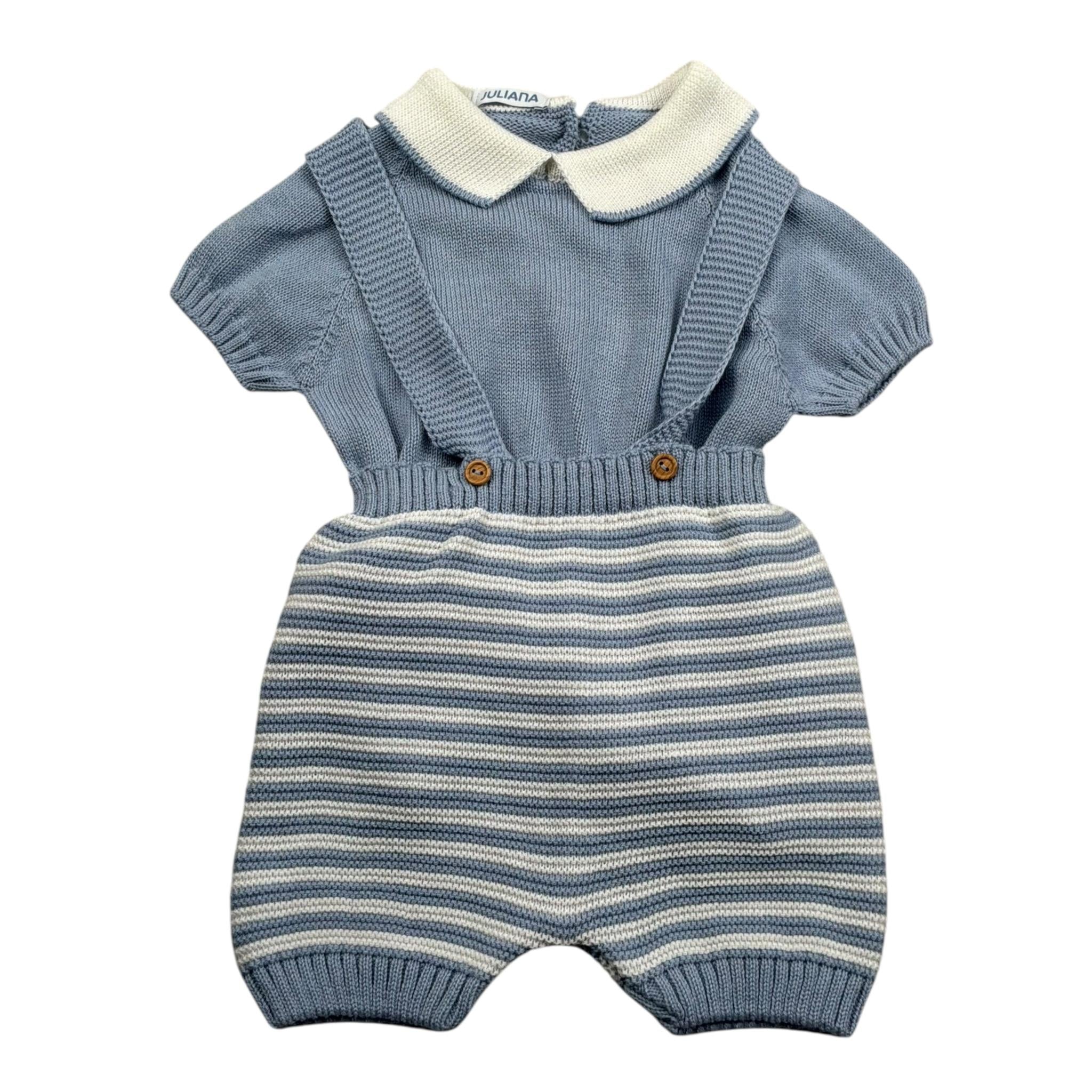 Juliana Completo 2 Pezzi Maglia-Salopette per Neonato 25202 AZZURRO POLVERE JULIANA 