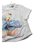 M+E' T-Shirt Girocollo Tinta Unita con Stampa per Neonata UE1858NX PANNA M+E' 