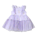 Monnalisa Abito Giromanica Tinta Unita con Tulle per Neonata 31A903 LILLA MONNALISA 