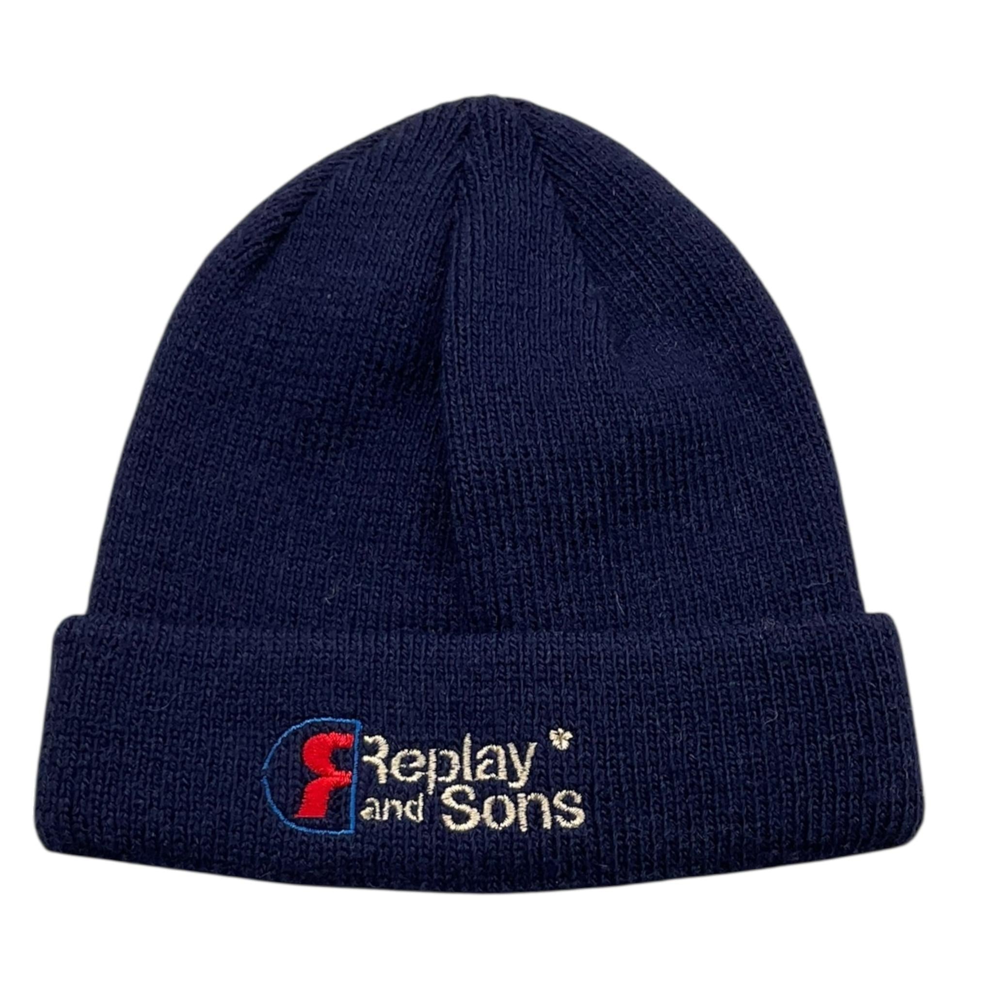 REPLAY & SONS cappello tinta unitacon ricami Blu per Bambino Q1847 BLU REPLAY & SONS 