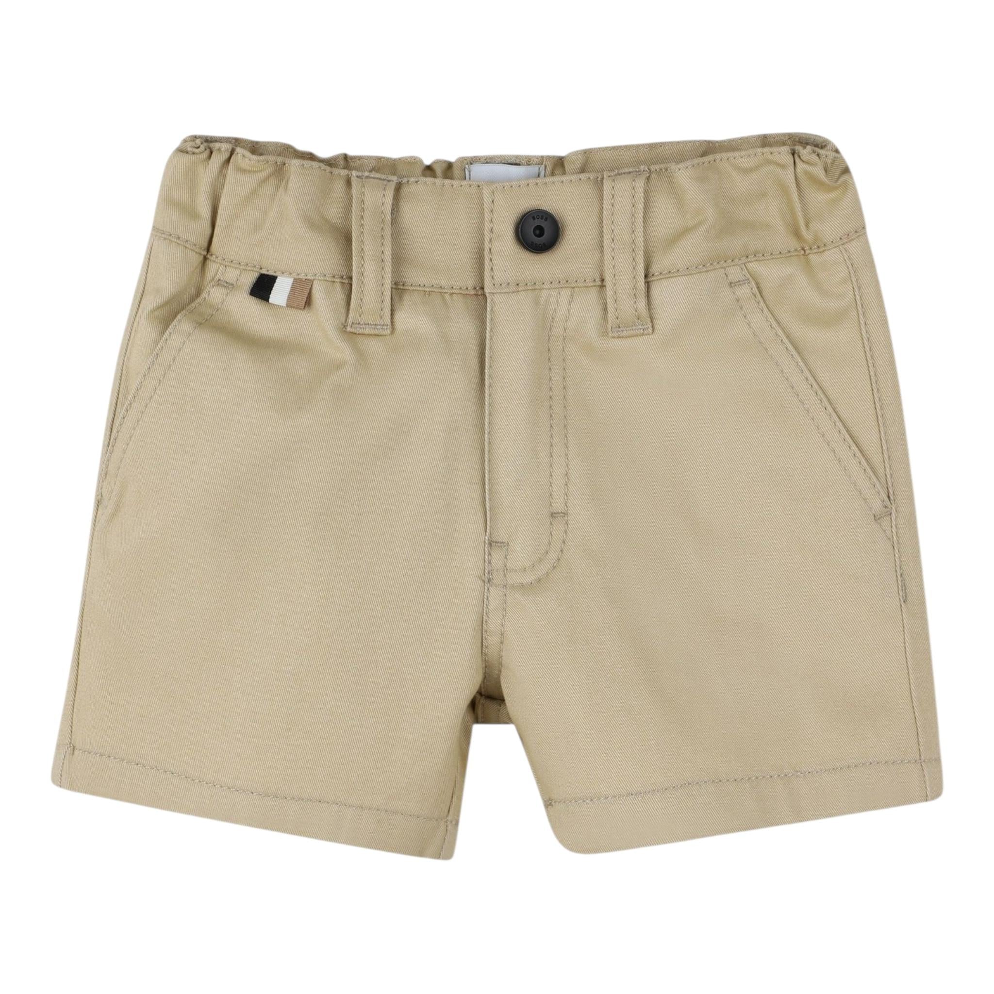 Boss Bermuda Tinta Unita con Elastico In Vita per Neonato J52080X BEIGE BOSS 