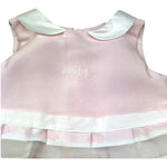Le Bebe Abito Giromanica Tinta Unitacon Ricami Logo per Bambina LBG0758 ROSA LE BEBE 