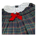 VALENTINA BEBES set abito-coulotte fantasia scozzese e colletto Verde per Bambina MAR86J VERDE VALENTINA BEBES 