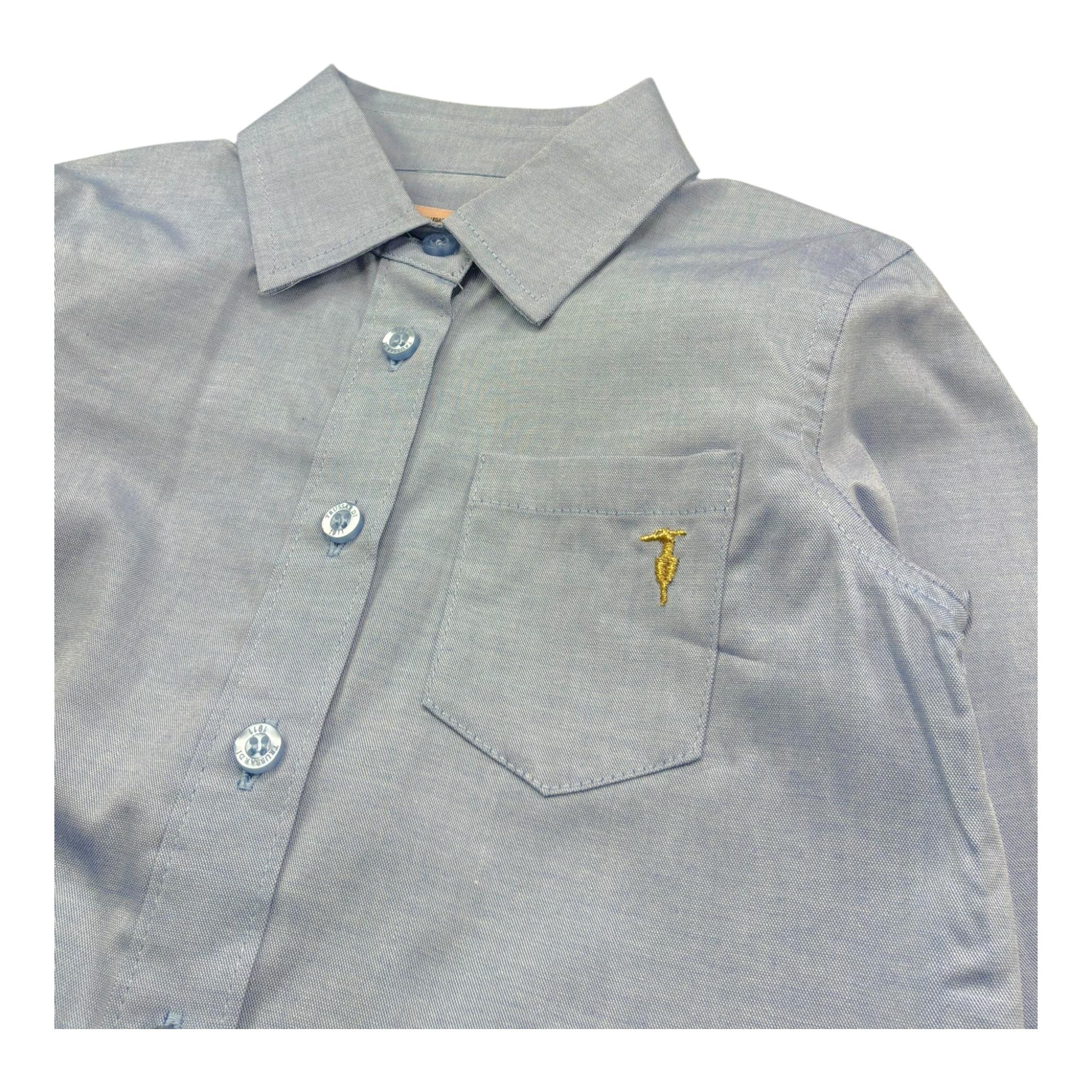 Trussardi Camicia Tinta Unita con Logo per Bambina TGP26035CA AZZURRO TRUSSARDI 