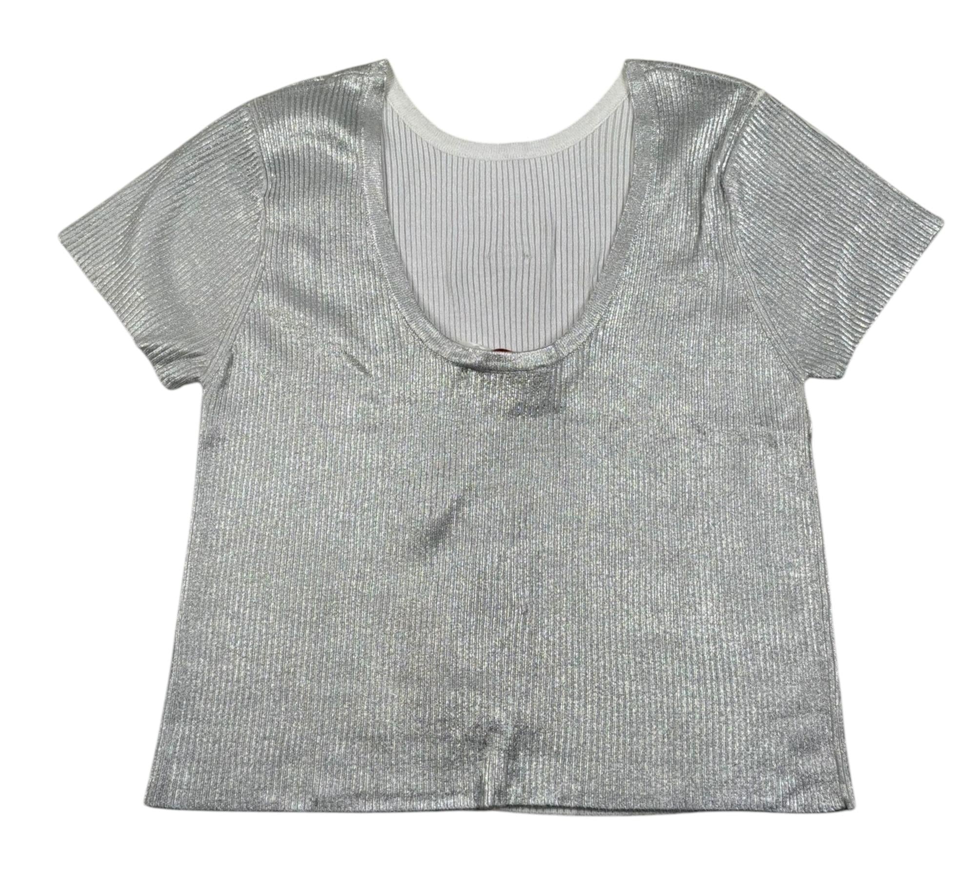 Liu Jo T-Shirt Girocollo Tinta Unita per Bambina GA5127 ARGENTO LIU JO 