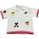 Saint Barth Polo Mezza Manica Tinta Unita con Trafori per Bambina PIXIE PANNA SAINT BARTH 