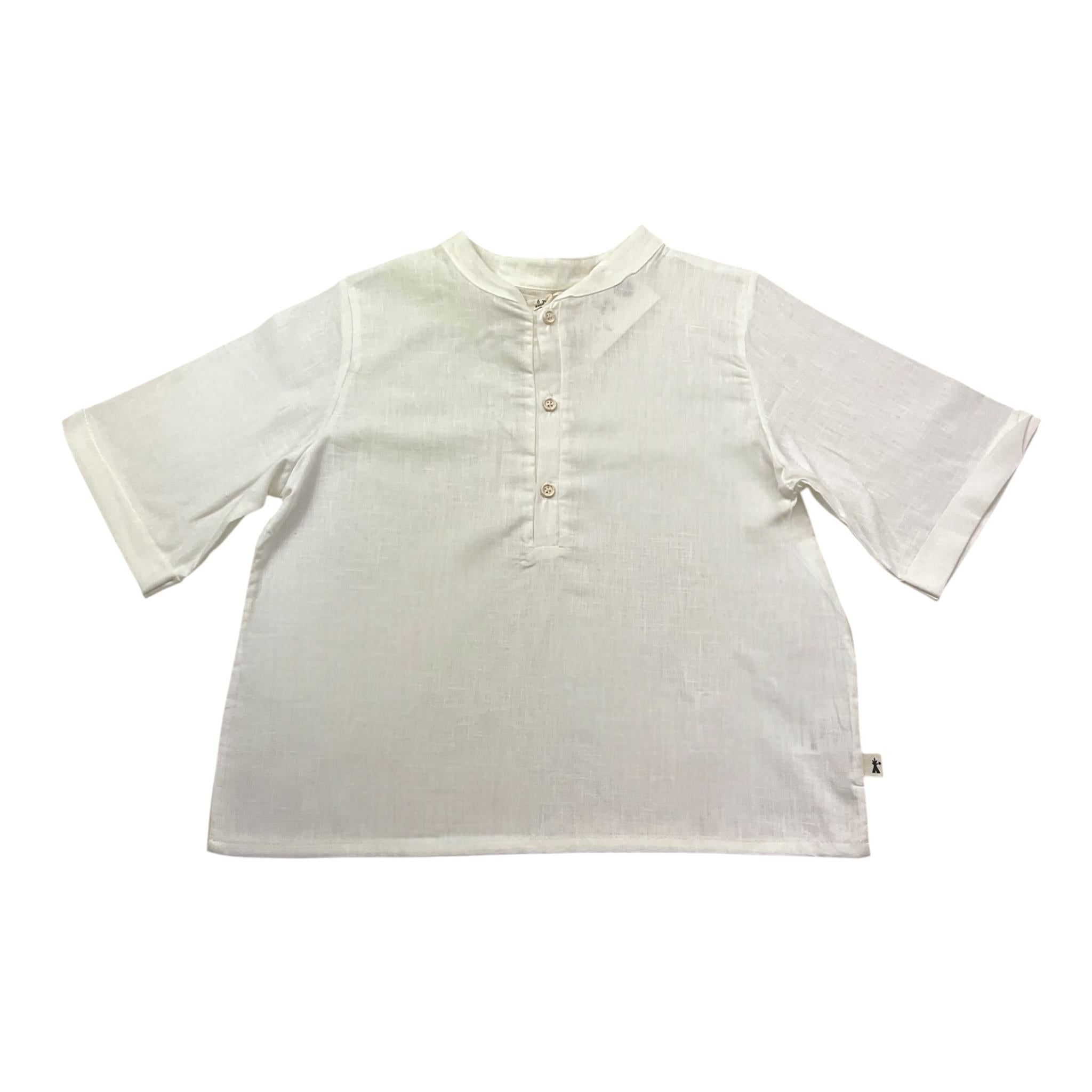 Petit Indi Polo Mezza Manica Girocollo Tinta Unita  per Bambino SS25BK7120 BIANCO PETIT INDI 