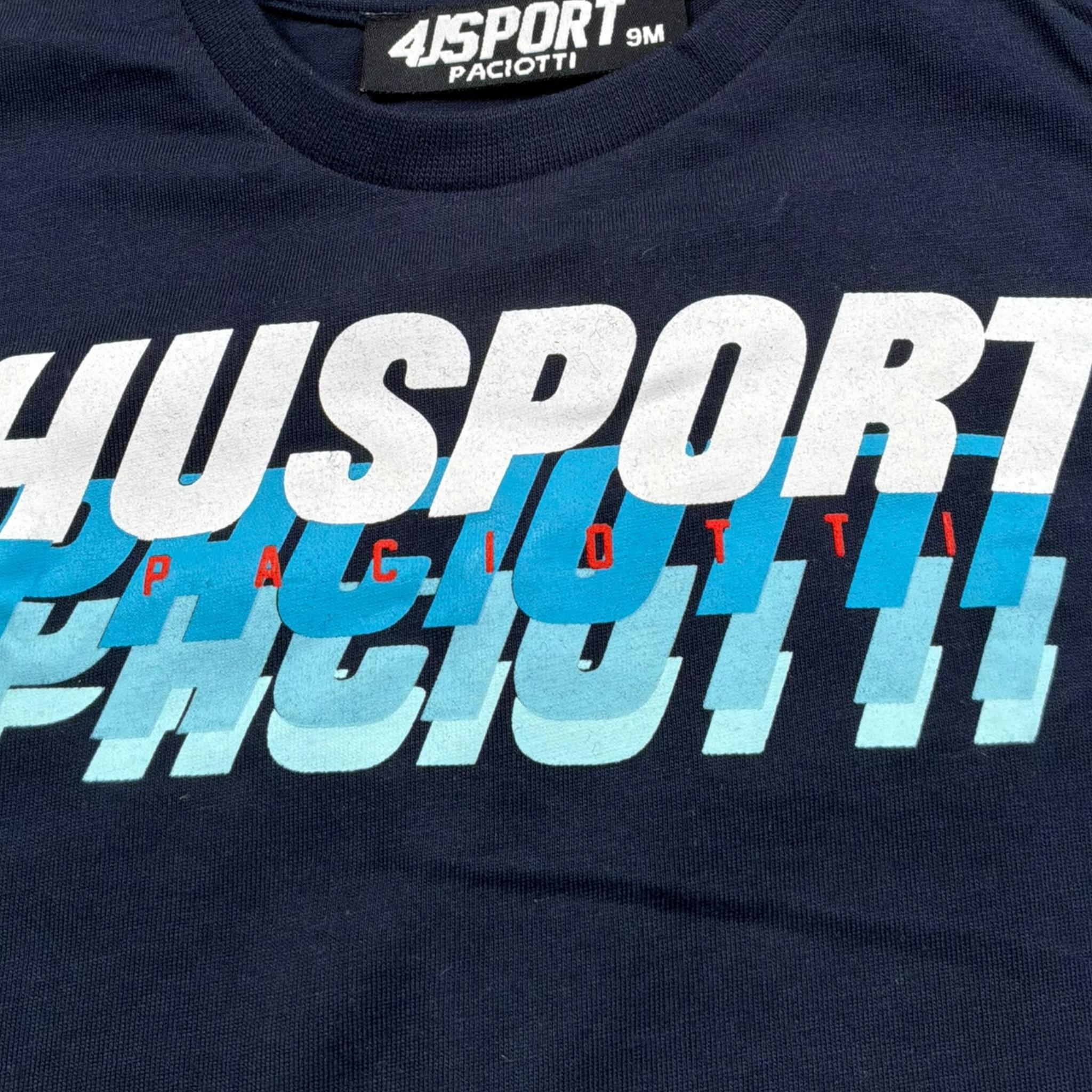 Cesare Paciotti T-Shirt Gitocollo Tinta Unita con Stampa per Neonato TSP0104N BLU CESARE PACIOTTI 