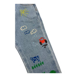 Stella Mccartney Jeans Tinta Unita con Stampa per Neonato TV6Q10 AZZURRO STELLA McCARTNEY 