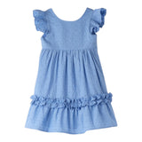 Sarabanda Abito Giromanica Traforato Tinta Unita per Bambina 0B339XX AZZURRO SARABANDA 