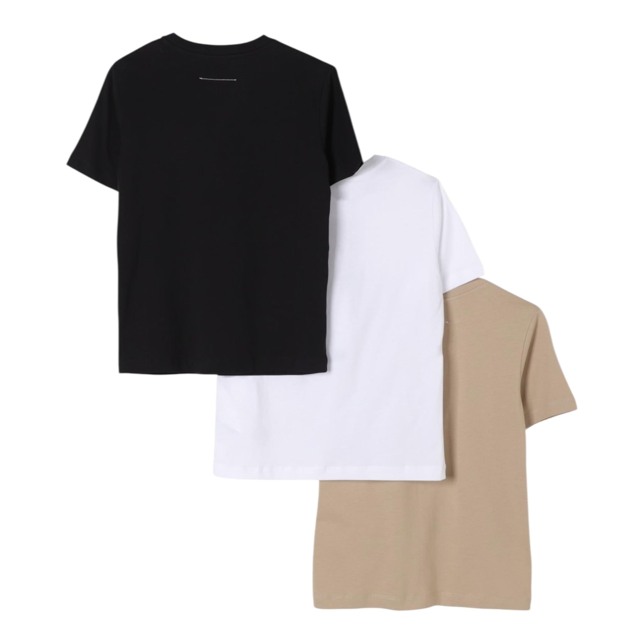 Maison Margiela Set 3 T-Shirt Tricolore per Bambino M60807 BIANCO MAISON MARGIELA 
