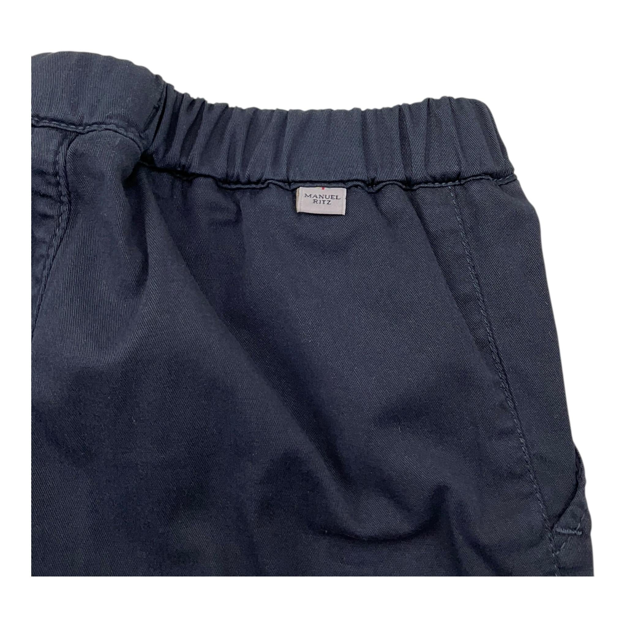 Manuel Ritz Pantalone Tinta Unita con Elastico In Vita per Neonato MR3014 BLU MANUEL RITZ 