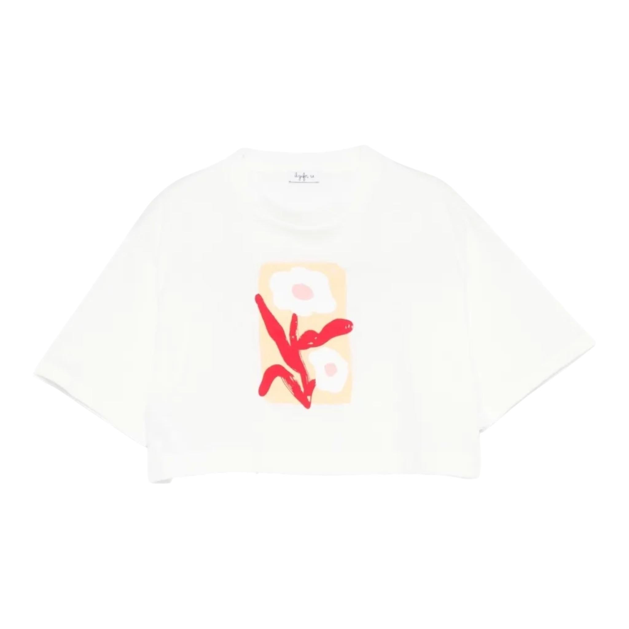 Il Gufo T-Shirt Girocollo Tinta Unita con Stampa per Bambina P25TS477MF001 BIANCO IL GUFO 