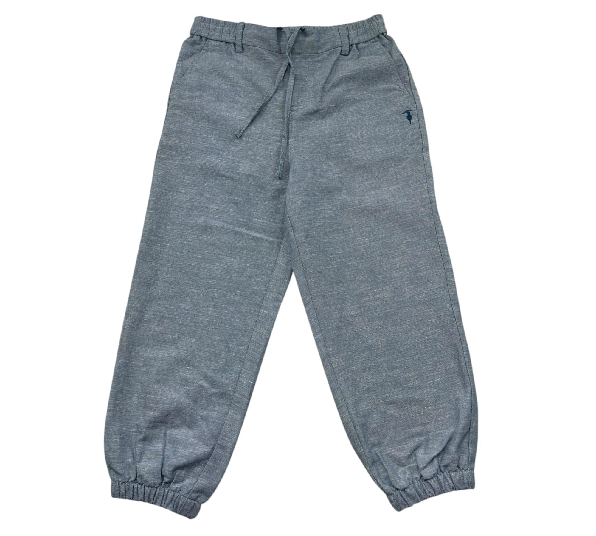 Trussardi Pantalone Tinta Unita con Elastico In Vita per Bambino TBP26067PA AZZURRO TRUSSARDI 