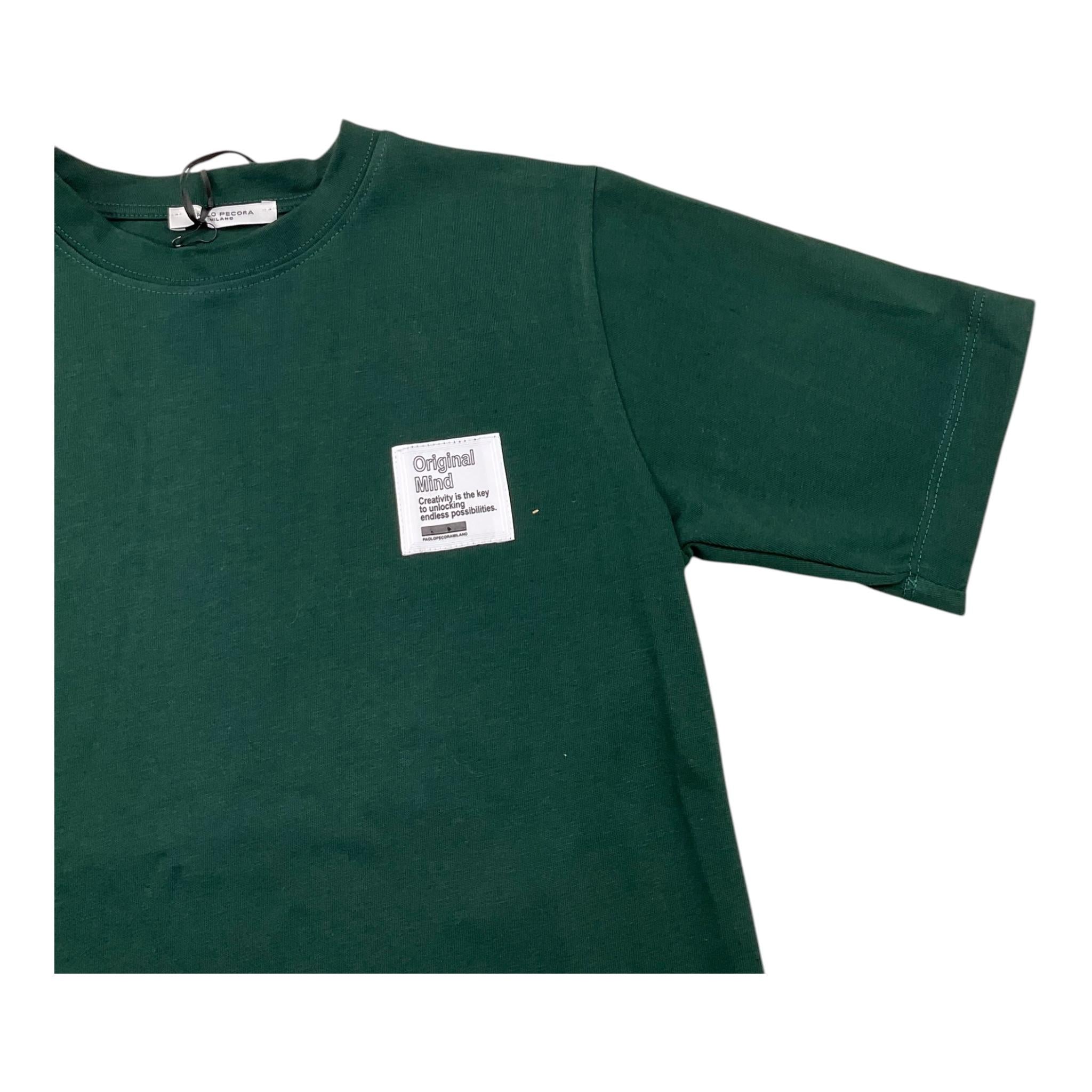 PAOLO PECORA t-shirt girocollo tinta unita  Verde per Bambino PP4124 VERDE PAOLO PECORA 